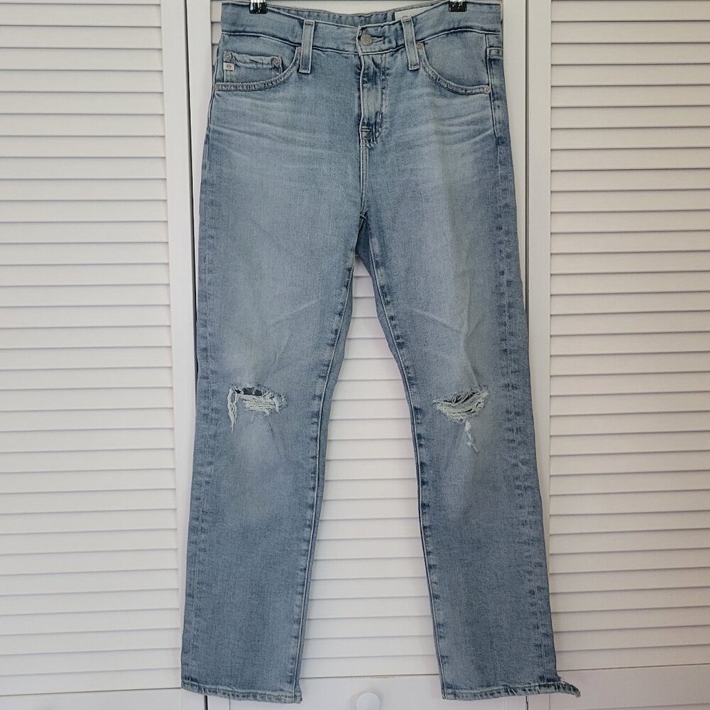 AG Ex boyfriend Slouchy Slim Crop Knee Tear Jean in 23 Years Bungalo